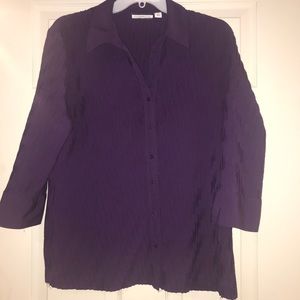 Button down textured blouse